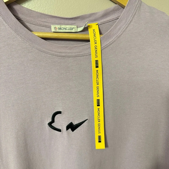 Moncler Genius 7 Moncler FRGMT Hiroshi Fujiwara Purple Logo T-Shirt  Size M - Picture 10 of 13